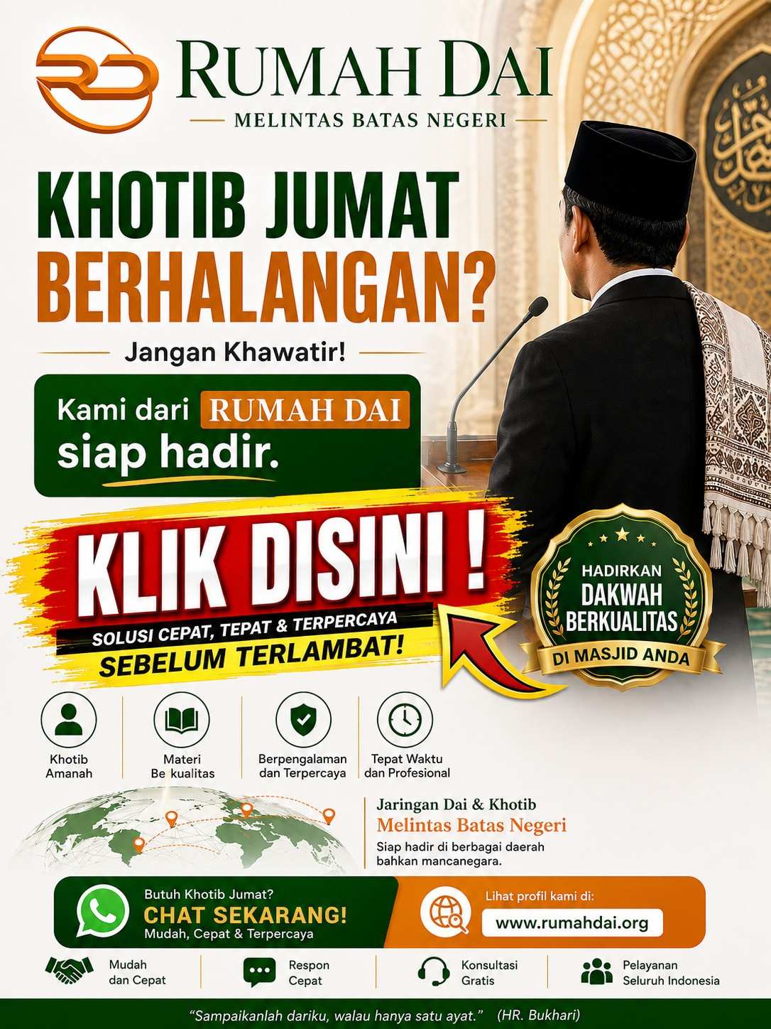 Khotib Masjid Anda Berhalangan Mendadak ?