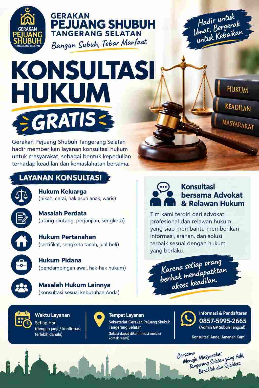 Selesaikan Masalah Hukum Tanpa Biaya: GPS Tangsel Hadirkan Layanan Konsultasi Gratis!