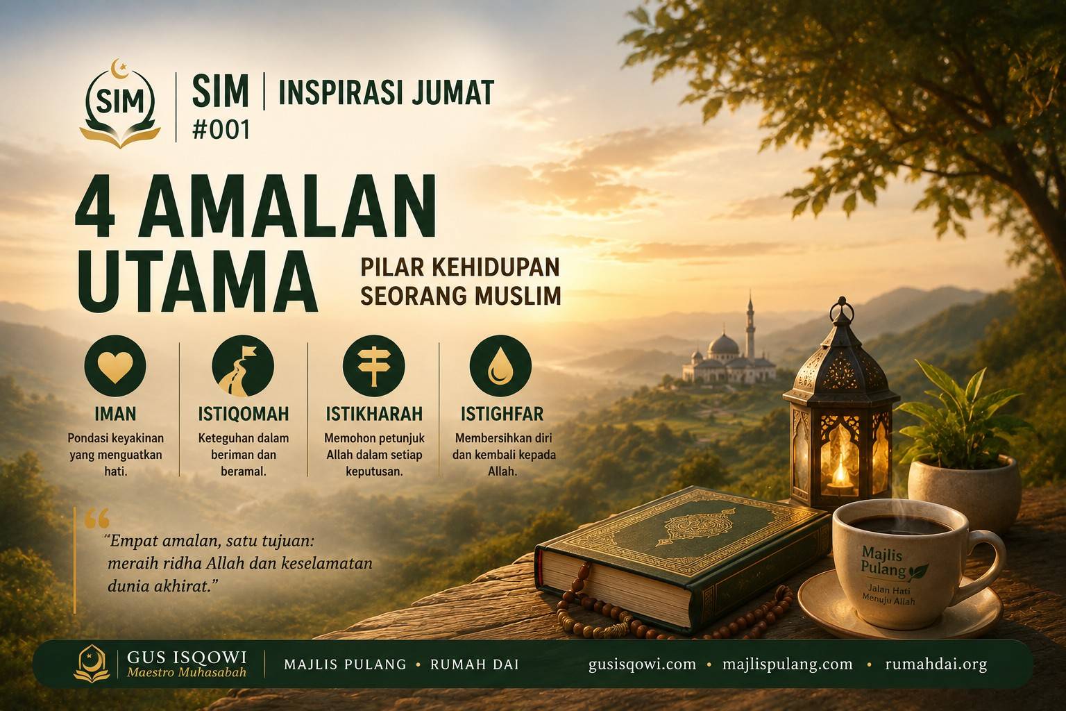 SIM I INSPIRASI JUMAT #001 4 Amalan Utama: Iman, Istiqomah, Istikharah, dan Istighfar